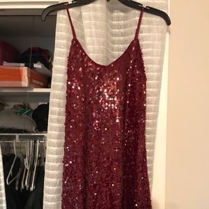 Altar’d State marroon sequin cocktail dress